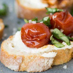 Caramelized Cherry Tomato Bruschette