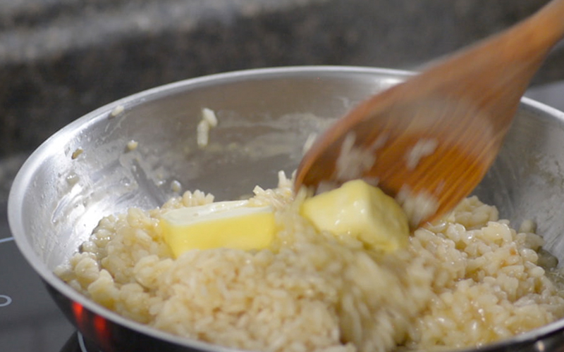 Adding Butter to Risotto