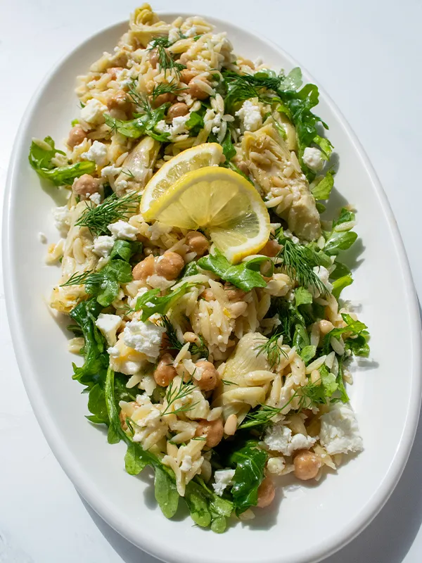 Artichoke & Chickpea Orzo Salad