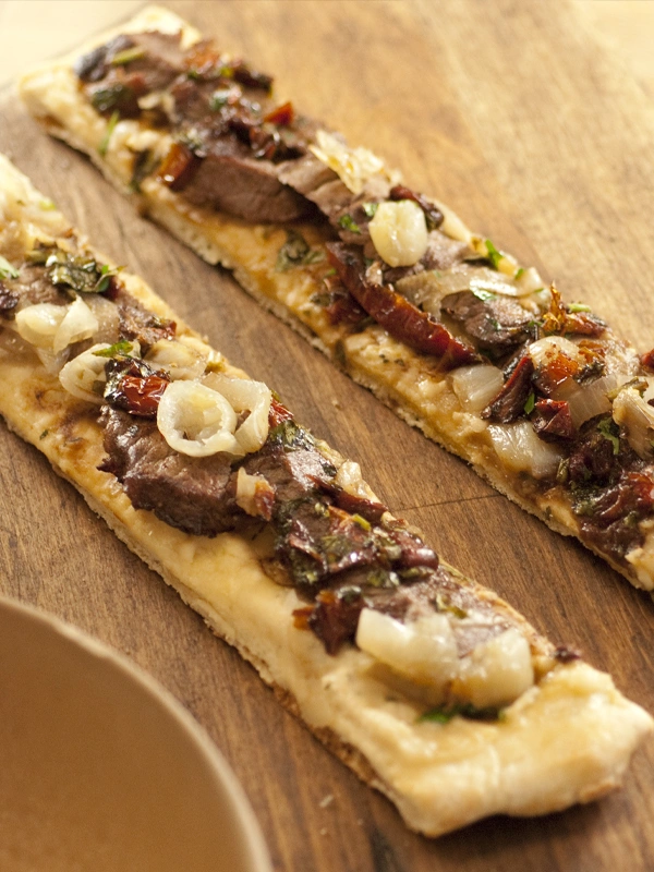 Beef Filet & Sun Dried Tomato Grilled Flatbread