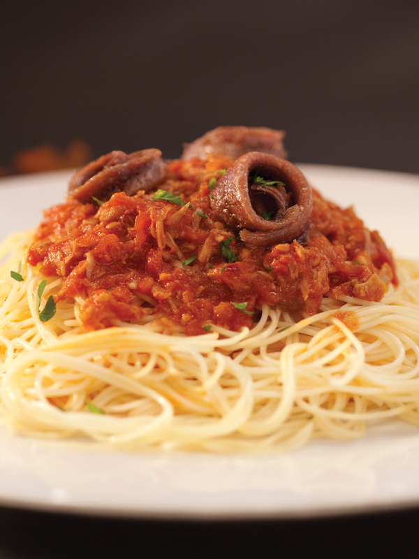 TUNA & ANCHOVIES OVER CAPELLINI