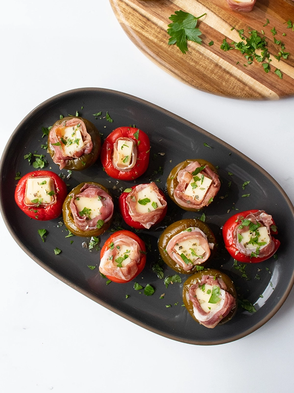 CHERRY PEPPERS STUFFED WITH PROSCIUTTO AND PROVOLONE