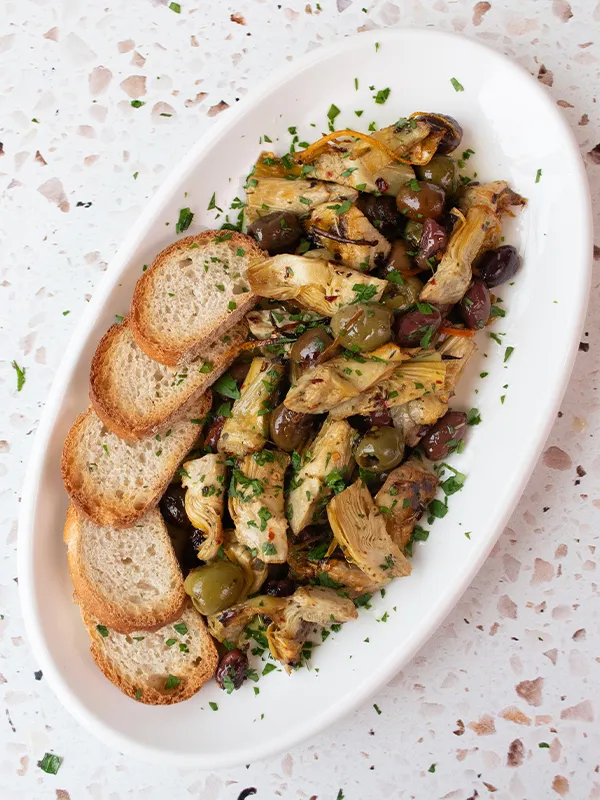 Citrus Herb-Roasted Olives & Artichoke Hearts