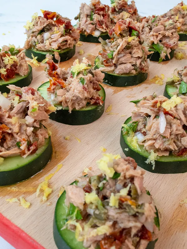 Tuna Cucumber Canapes