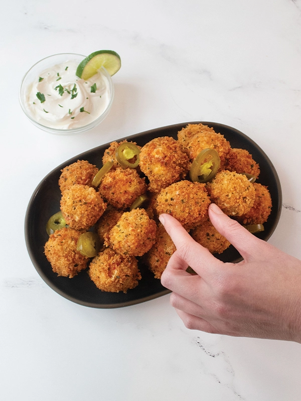 Fried Jalapeño Poppers served crispy.