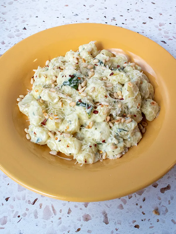 Gnocchi with Gorgonzola and Spinach