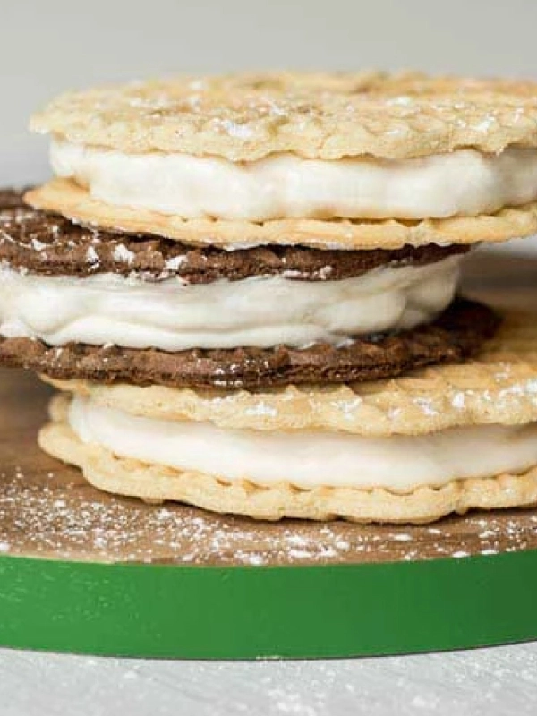 Pizzelle Ice Cream Sandwich