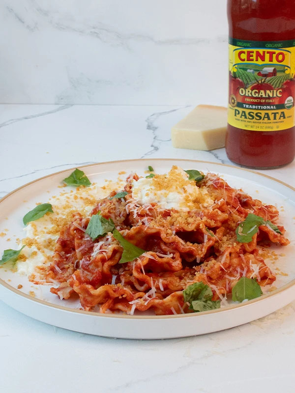 Mafaldine with Whipped Ricotta & Breadcrumbs