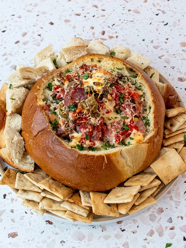 Muffuletta Dip Bread Bowl