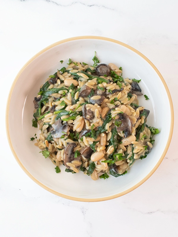 MUSHROOM SPINACH ORZO