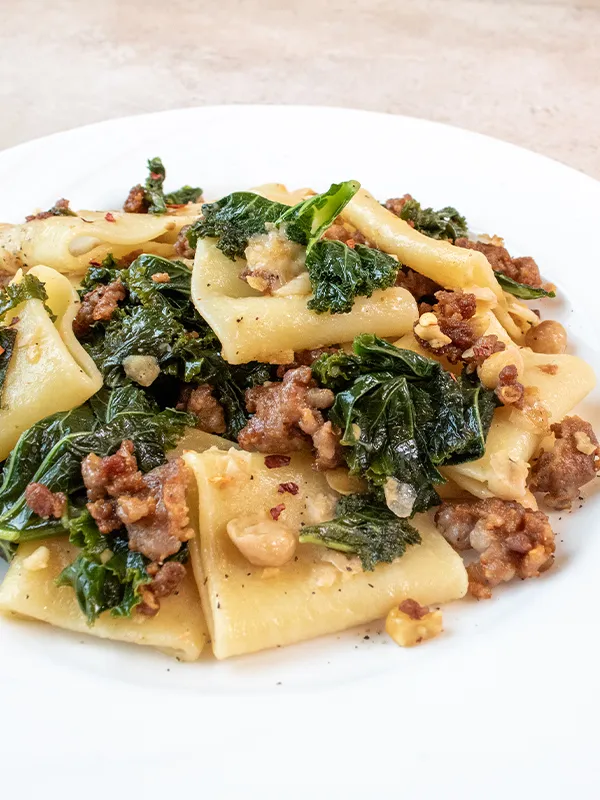 Paccheri with Sausage & Cannellini Beans