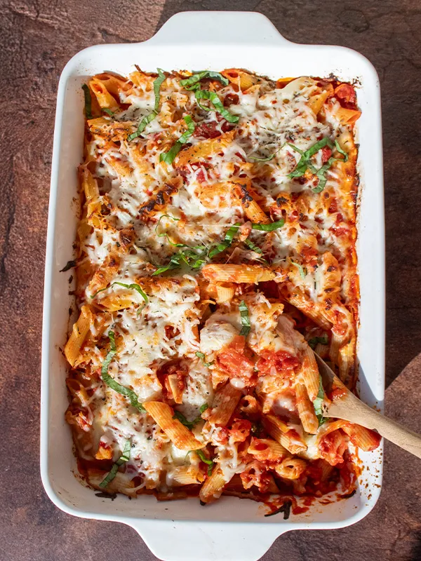 Pancetta and Artichoke Baked Penne