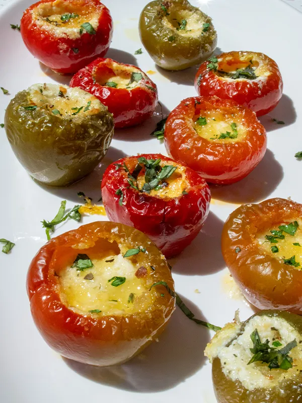 Goat Cheese & Panko Stuffed Cherry Peppers