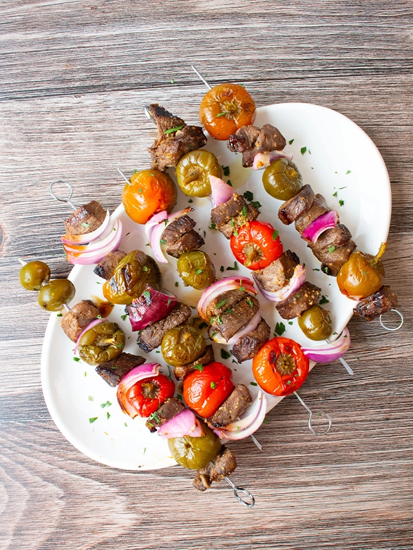 Tangy Pepper and Steak Skewers