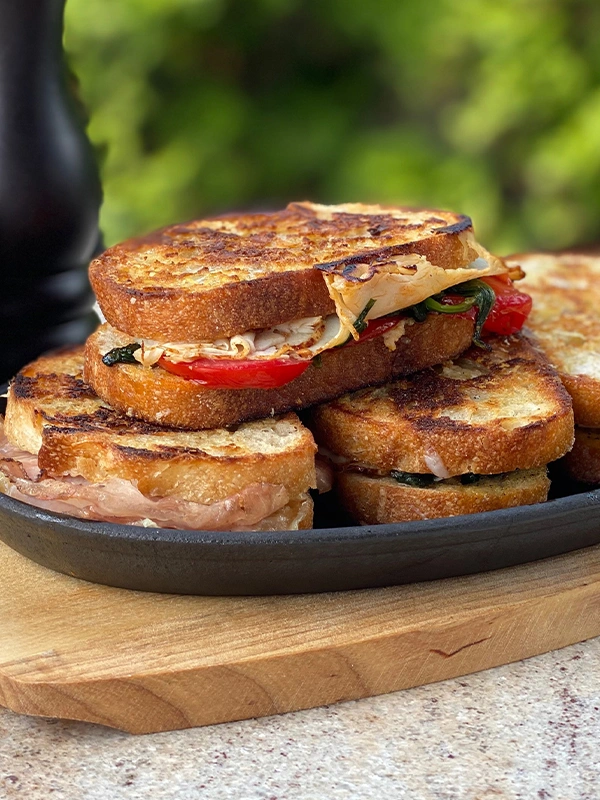 Pesto Turkey Panini with Roasted Peppers