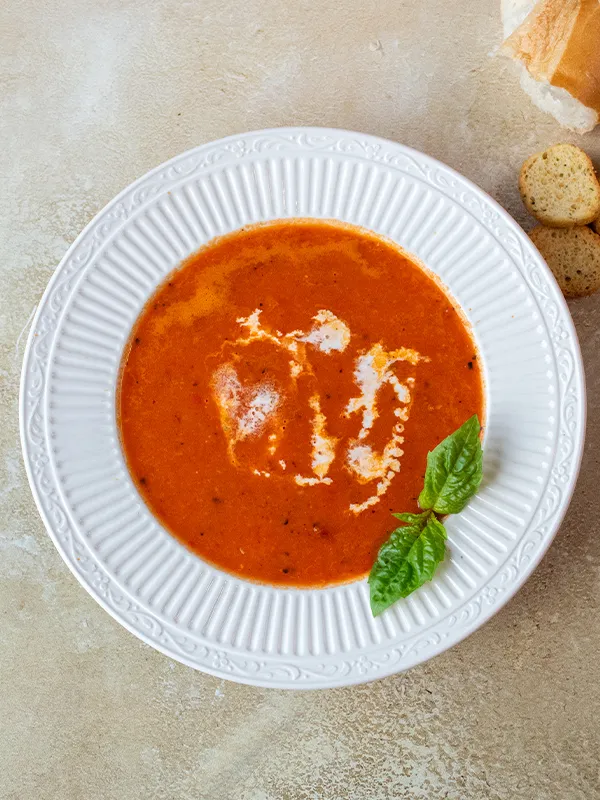 Roasted Red Pepper, Cannellini Bean & Tomato Soup