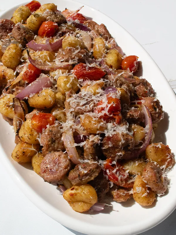 Sheet Pan Sausage & Pesto Gnocchi