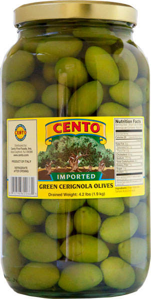 Cento Green Cerignola Olives