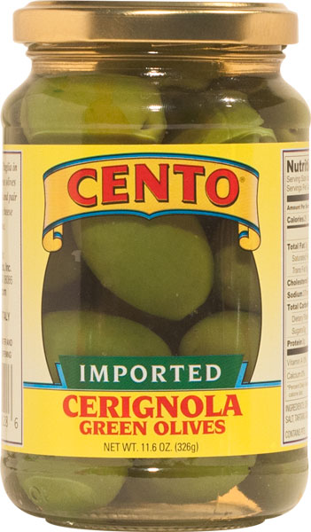 Cento Imported Green Cerignola Olives
