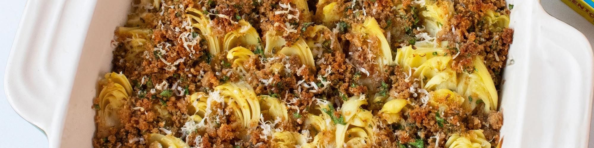 Artichoke Bake with Anchovies and Parmesan