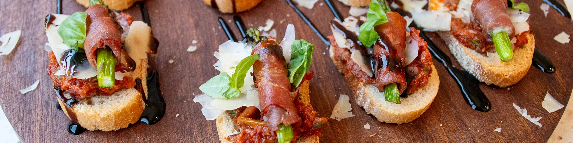 Sun Dried Tomato Pesto & Asparagus Crostini