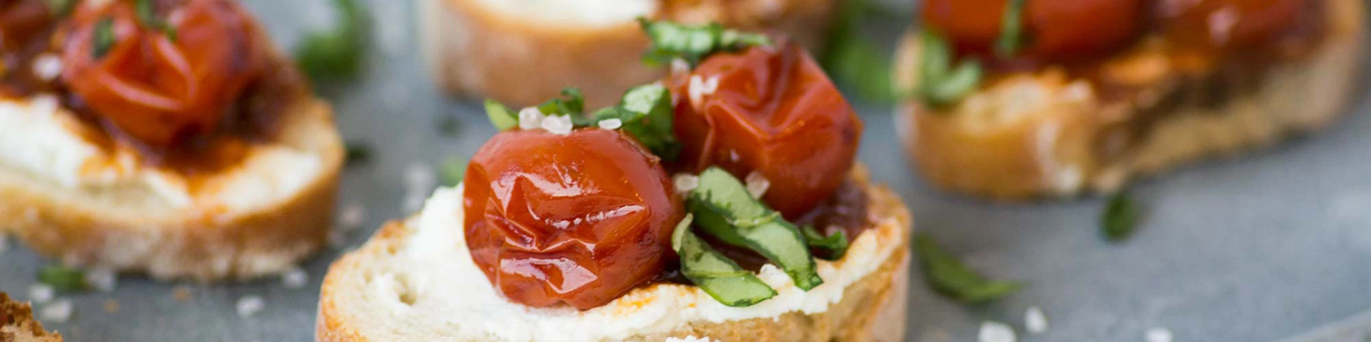 Caramelized Cherry Tomato Bruschette
