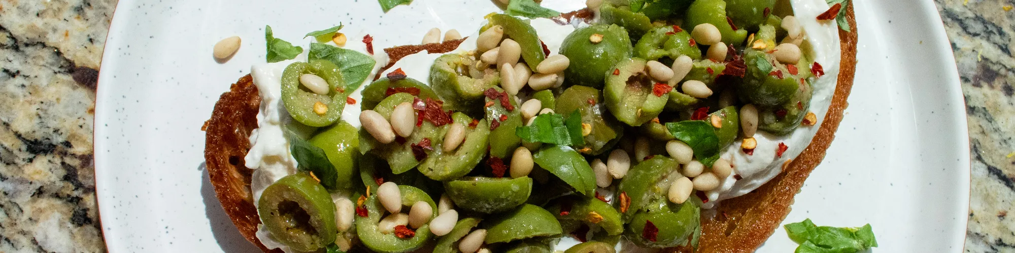 Castelvetrano Burrata Toast