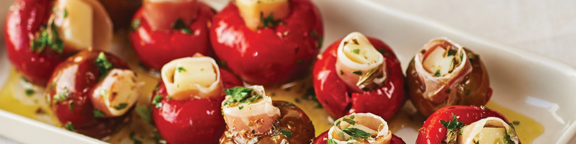 Cherry Peppers Stuffed with Prosciutto and Provolone