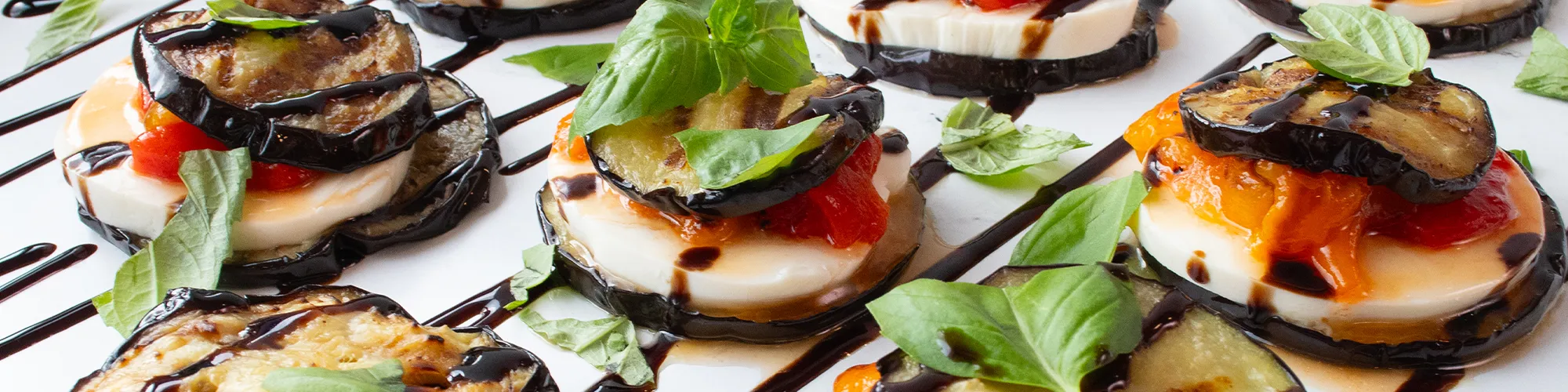 Grilled Eggplant & Roasted Red Pepper Stacks