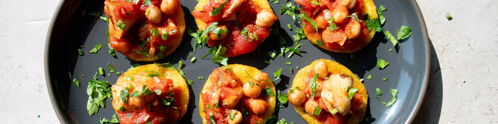 Grilled Polenta with San Marzano & Artichoke