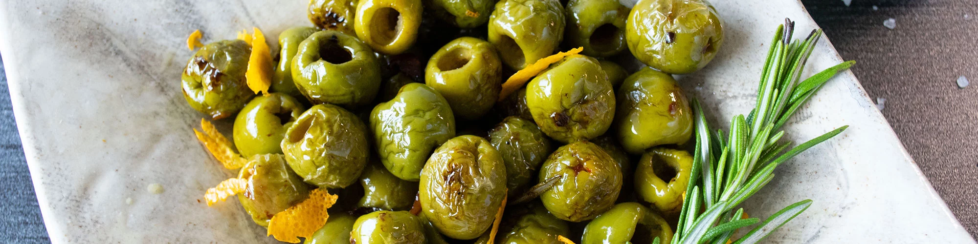 Lidia’s Roasted Olives with Orange & Rosemary