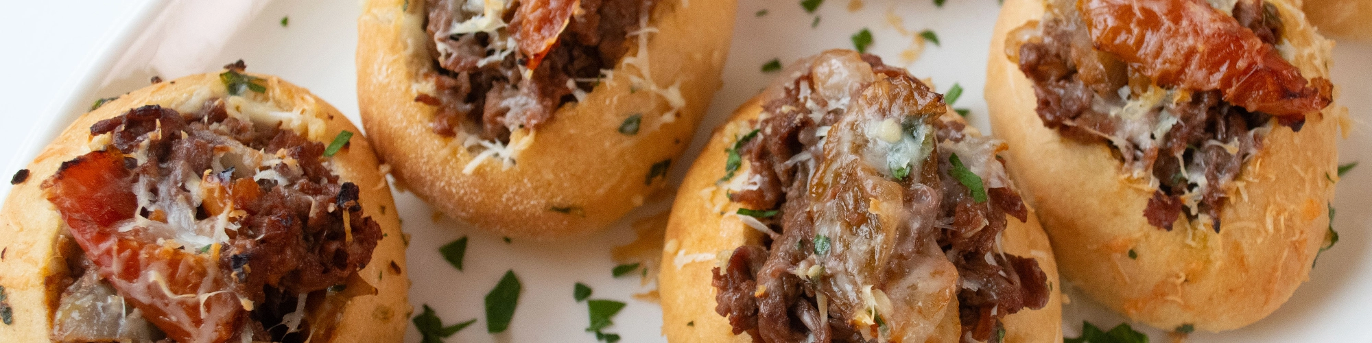 Mini Cheesesteaks with Peppers & Onions