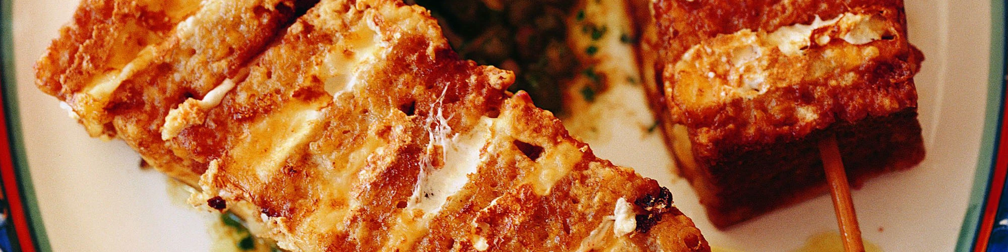 Lidia's Fried Mozzarella Sandwich Skewers