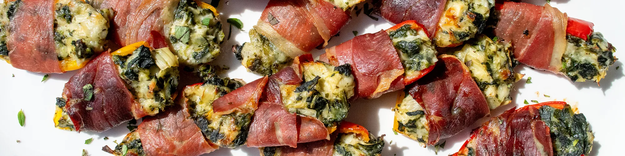 Prosciutto Wrapped Stuffed Sweet Peppers