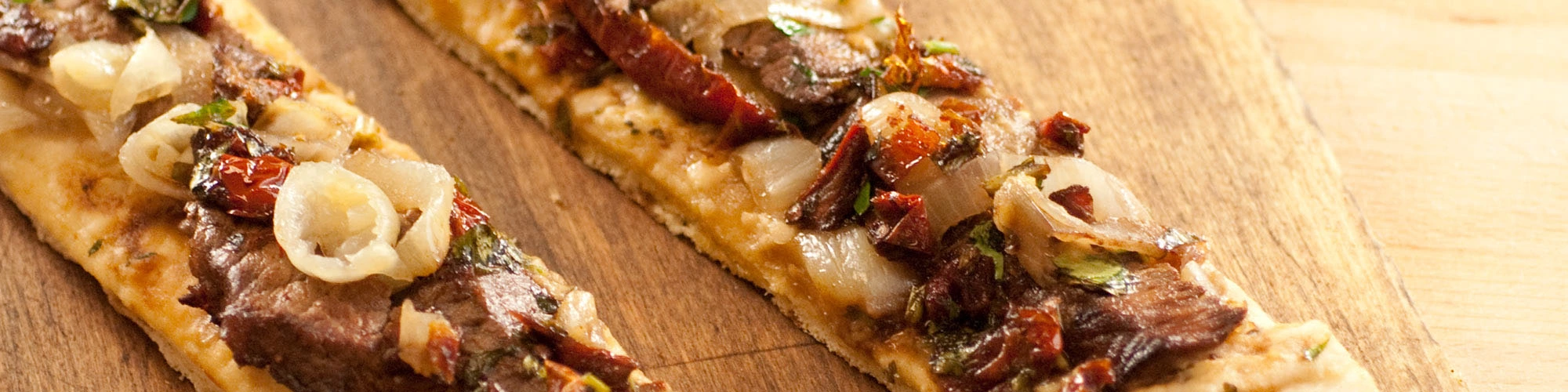 Beef Filet & Sun Dried Tomato Grilled Flatbread