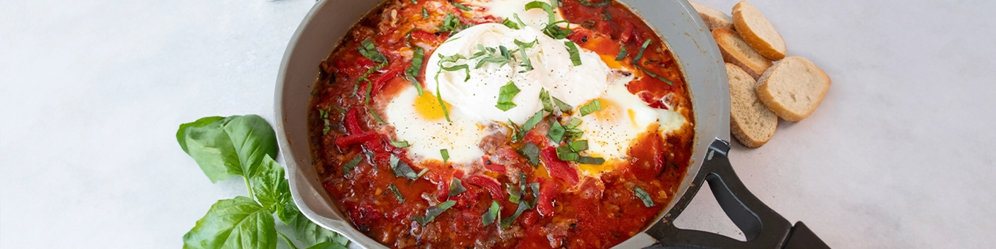 Italian Style Baked Eggs with Burrata