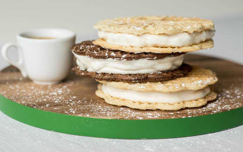 Little Ginas Pizzelle Ice Cream Sandwich