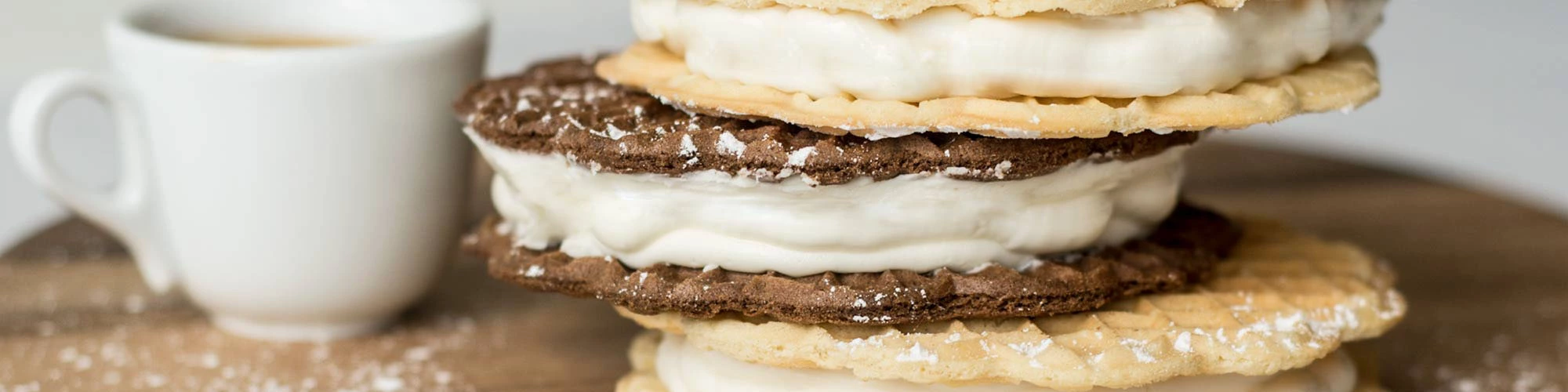 Little Gina's Pizzelle Ice Cream Sandwich