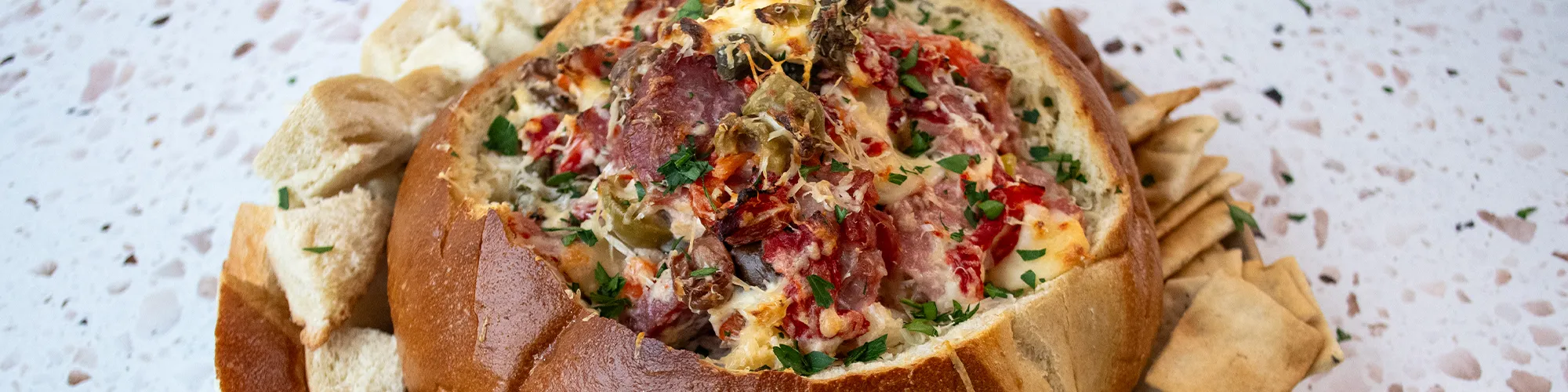 Muffuletta Dip Bread Bowl