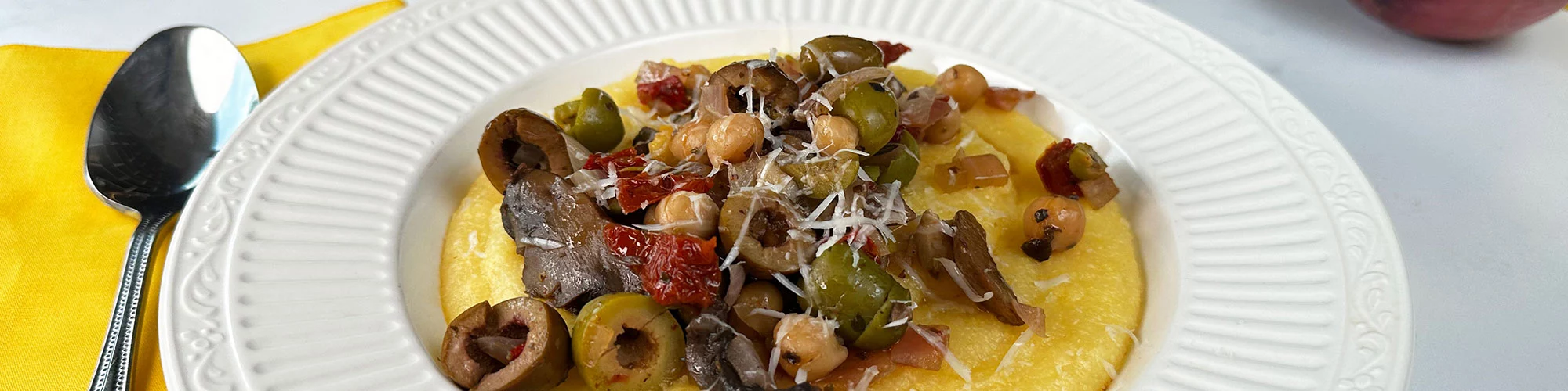 Portobello Mushroom Medley over Creamy Polenta