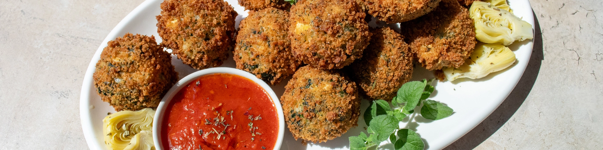 Stuffed Spinach and Artichoke Arancini