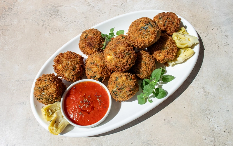 Stuffed Spinach and Artichoke Arancini