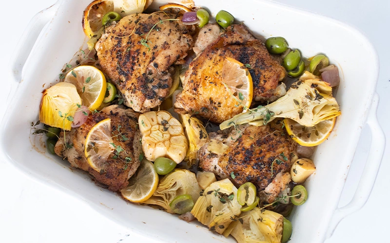 Roman Baked Chicken Thighs
