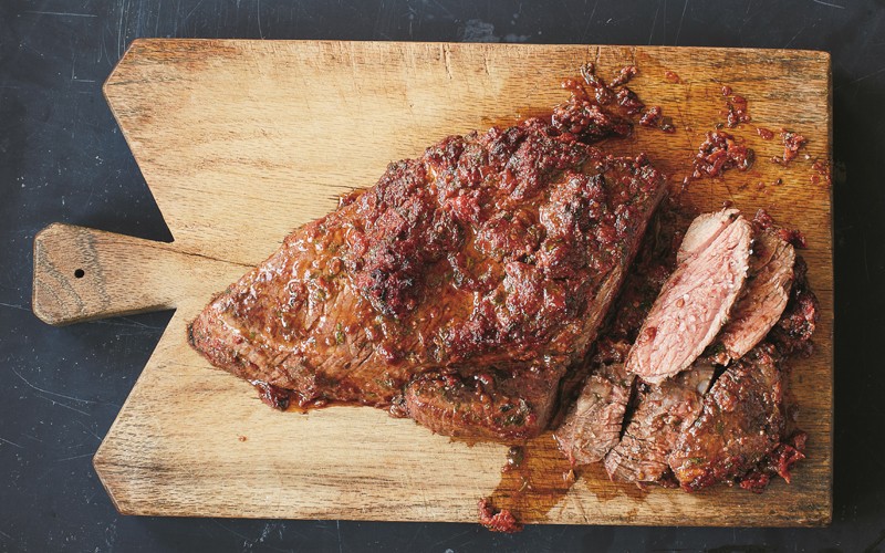 Lidia's London Broil Steak with Sun Dried Tomato Marinade