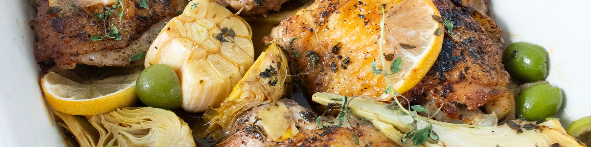 Roman Baked Chicken Thighs