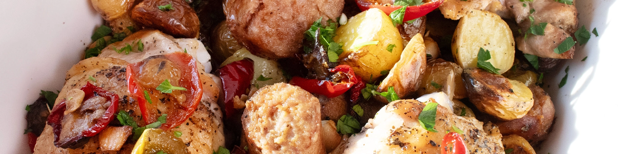 Chicken Scarpariello and Potatoes