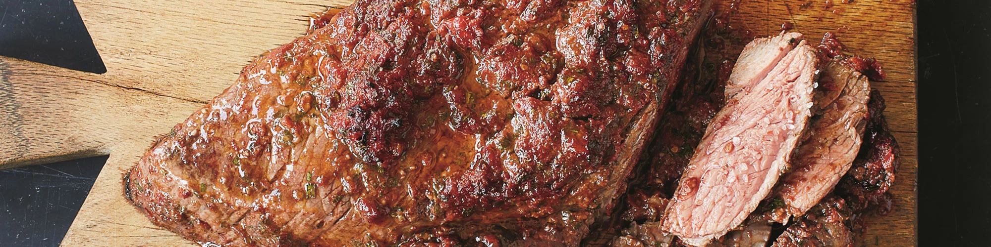 Lidia’s London Broil Steak with Sun Dried Tomato Marinade