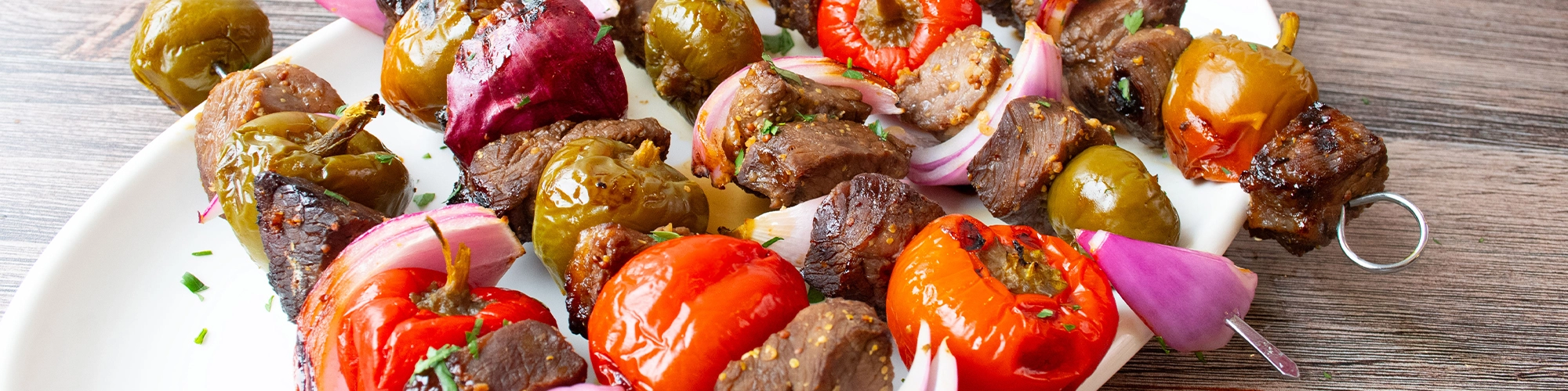 Tangy Pepper and Steak Skewers