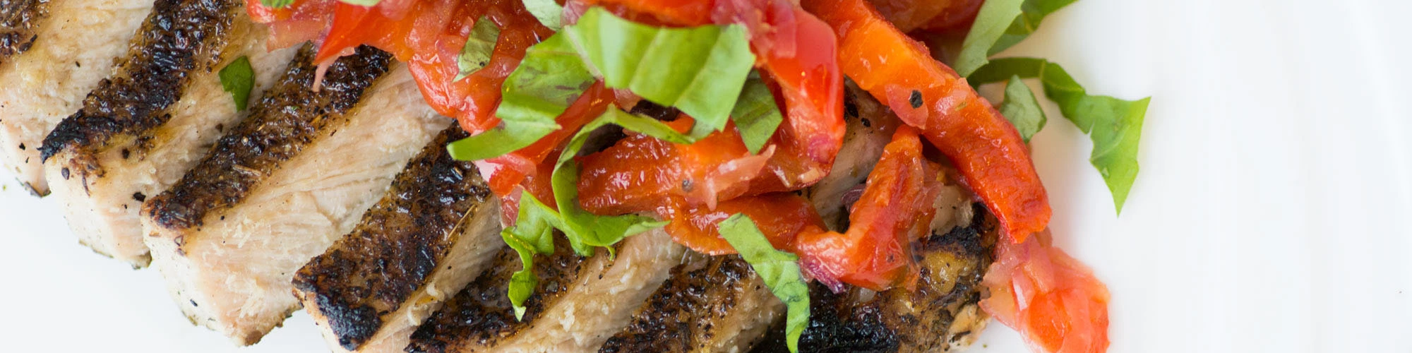 Grilled Pork with Marinated Pepper Strips
