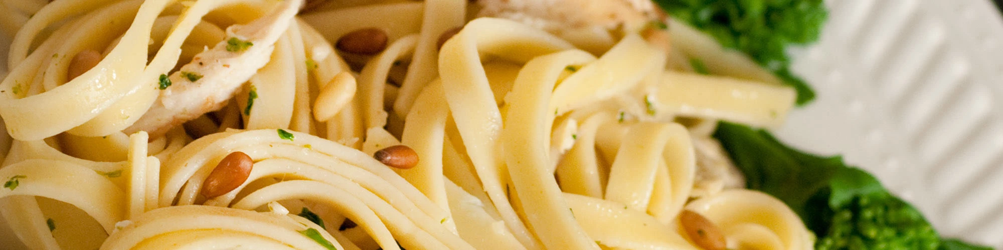 Shredded Chicken Fettuccine with Broccoli Rabe